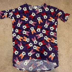 Minnie Mouse Purple Disney Lularoe Irma Shirt XXS LLR